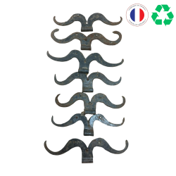 Matériaux d'antan : PENTURE MOUSTACHE EN FER (LOT DE 7)