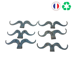 Matériaux d'antan : PENTURE EN FER MOUSTACHE (LOT DE 6)