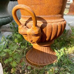 Materials of yesteryear: VASE WITH CAST IRON HANDLES H60