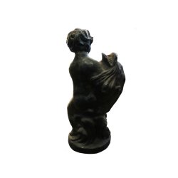 Materials of yesteryear: BLACK CHERUB WITH CAST IRON FISH H55